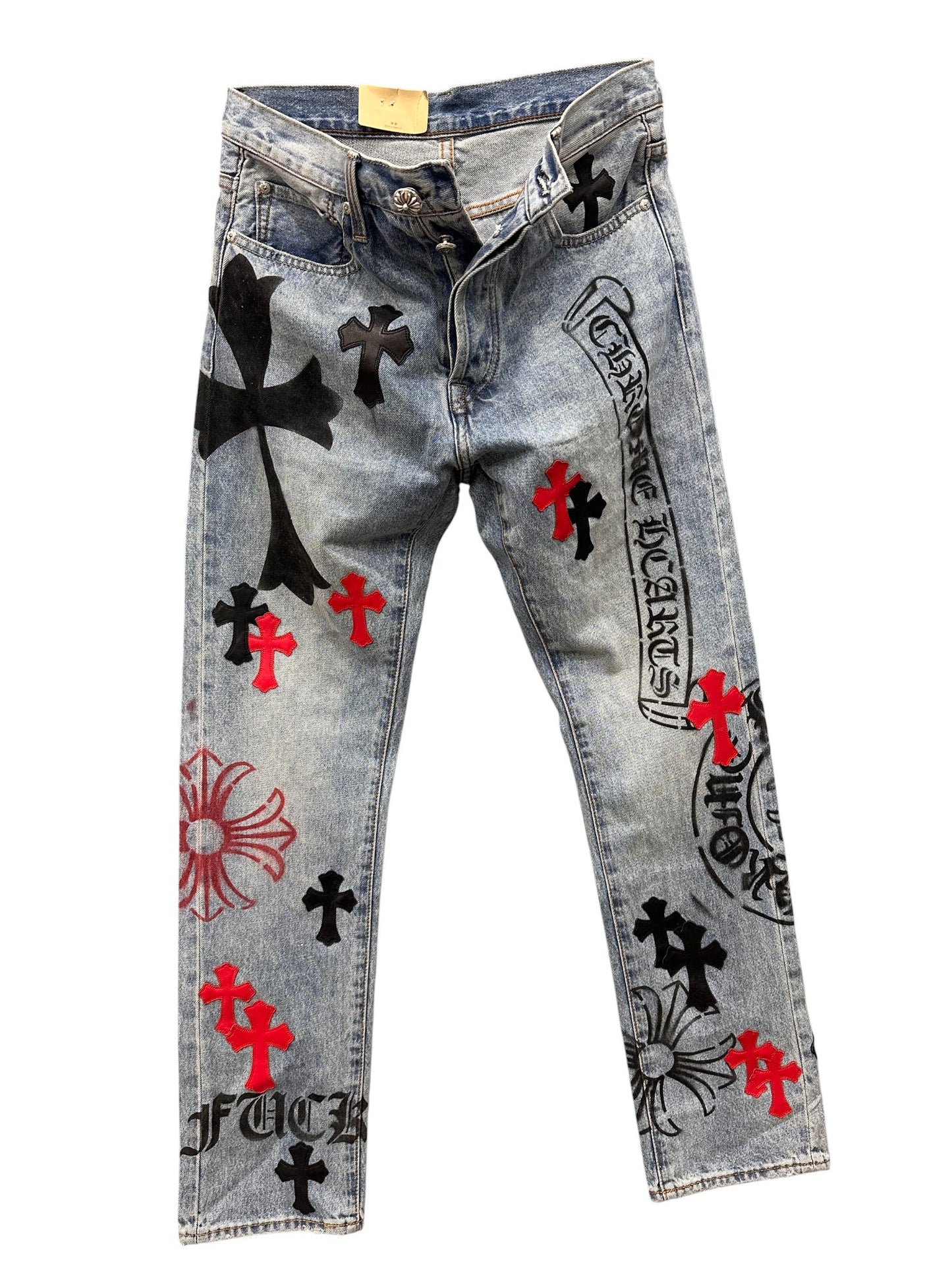 CHROME HEARTS BLOOD RED ANNIVERSARY LEVI DENIM