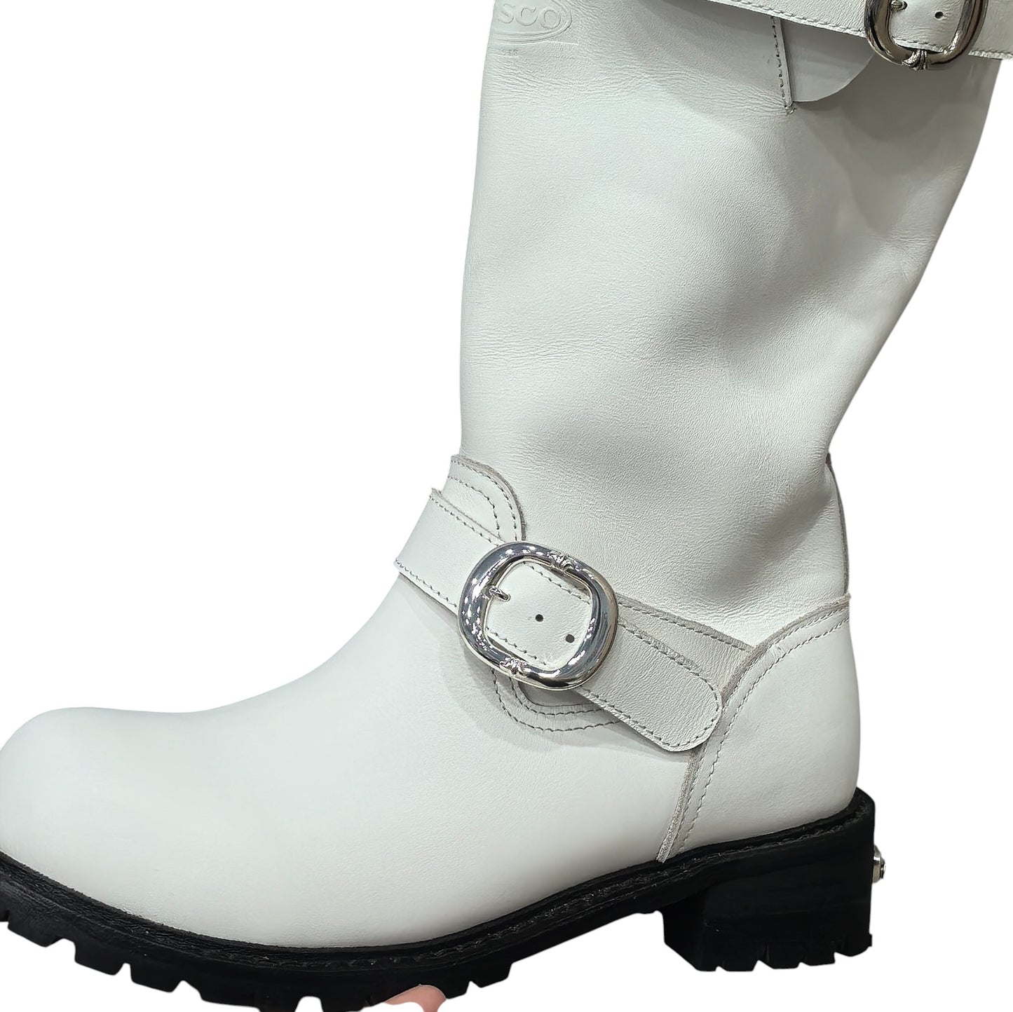 MILKY WHITE MUD BOOTS CHROME HEARTS