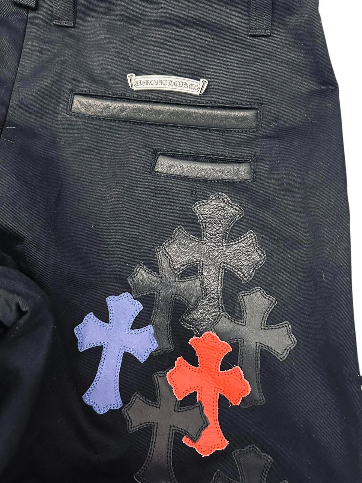 CHROME HEARTS BLACK CHINO PATCH PANTS