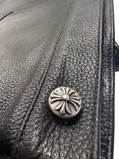 CHROME HEARTS FLORAL CROSS WESTERN LEATHER JACKET