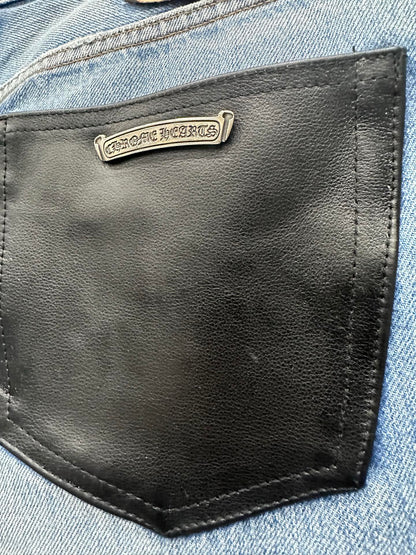 CHROME HEARTS LEOPARD PINK PATCH DENIM SIZE 32