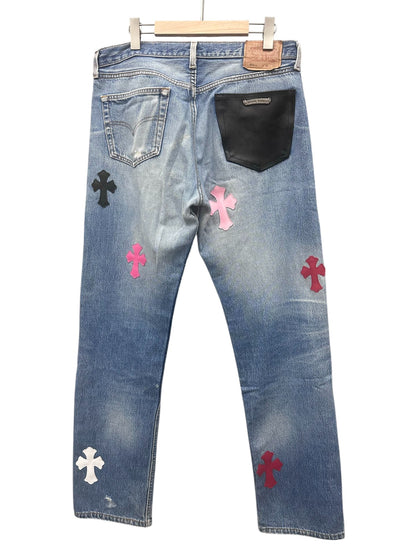 CHROME HEARTS LEOPARD PINK PATCH DENIM SIZE 32