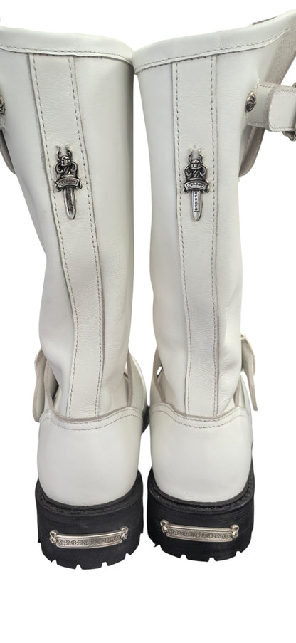 MILKY WHITE MUD BOOTS CHROME HEARTS