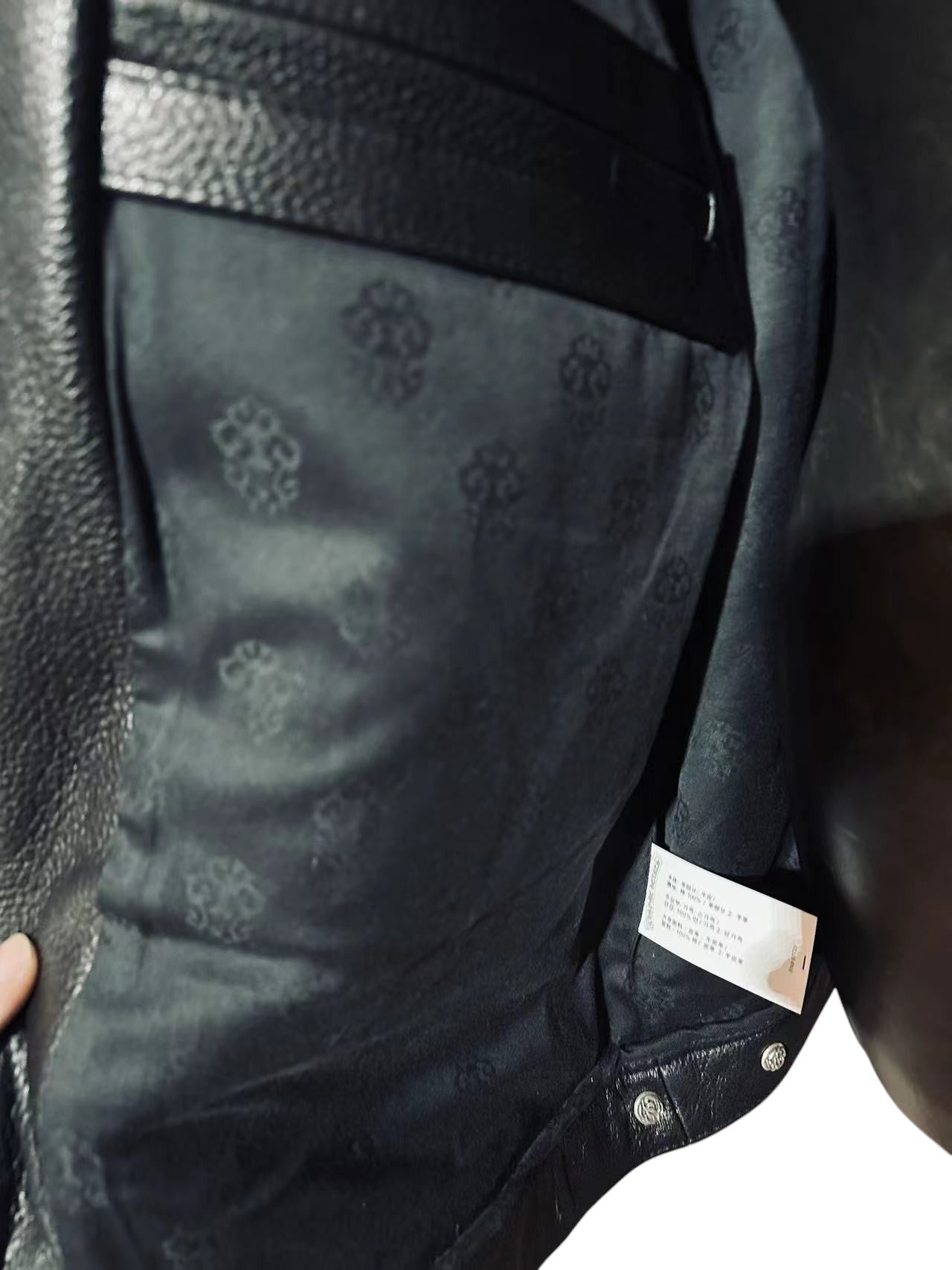 CHROME HEARTS FLORAL CROSS WESTERN LEATHER JACKET