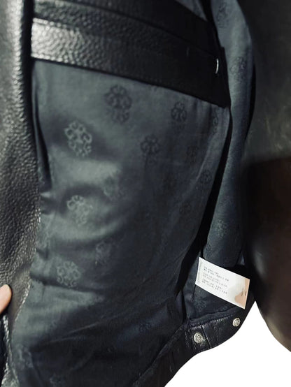 CHROME HEARTS FLORAL CROSS WESTERN LEATHER JACKET