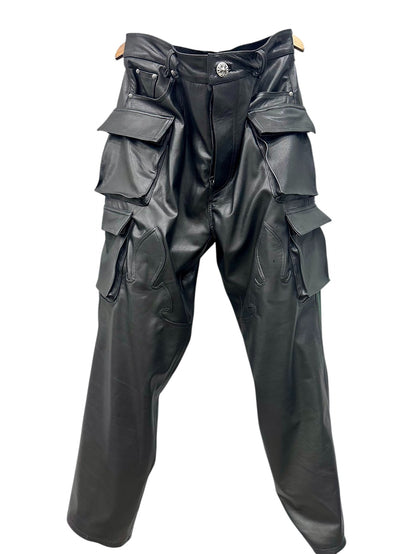 CHROME HEARTS LEATHER CARGO UTILITY PANTS SIZE 33