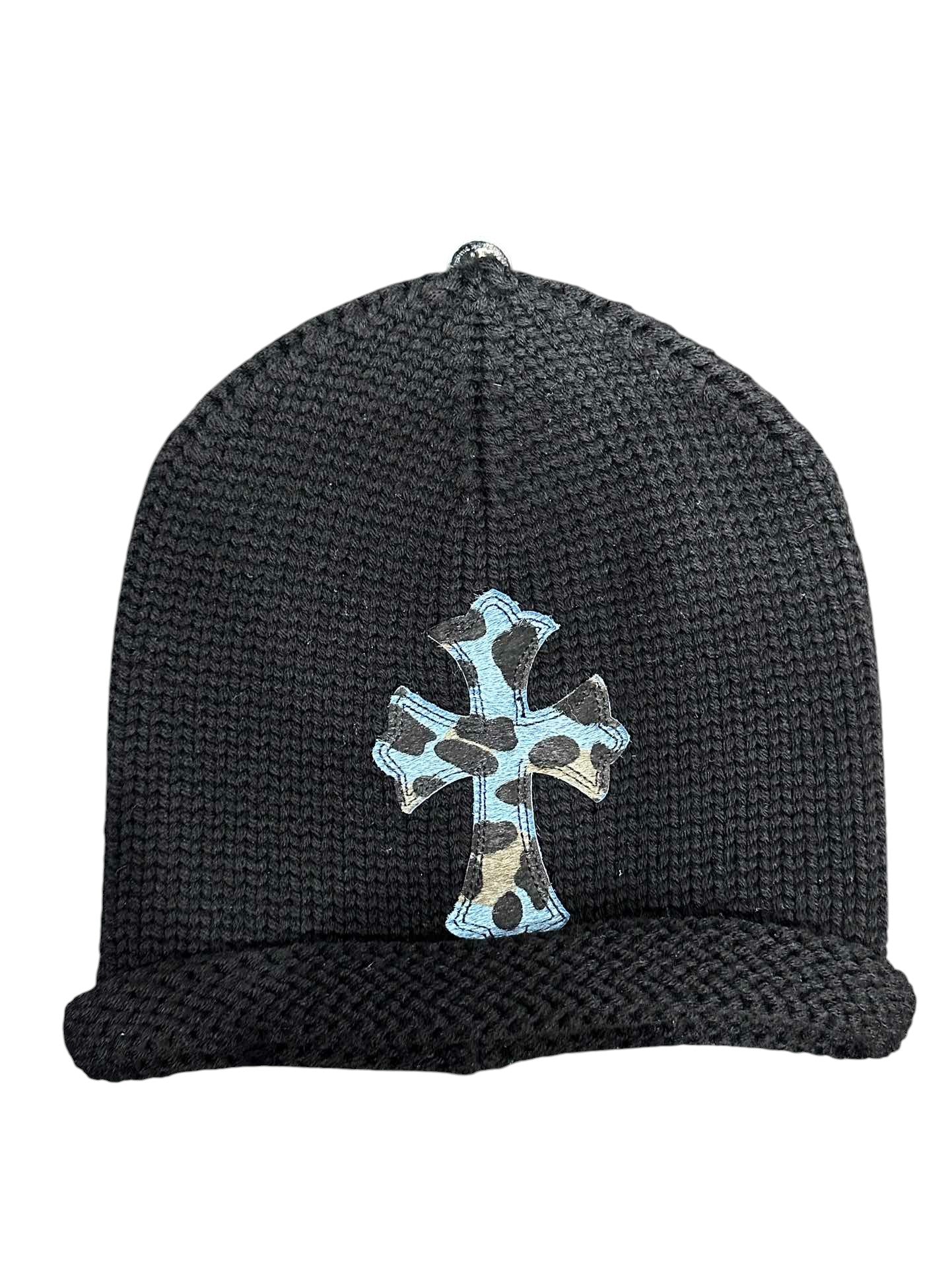 CHROME HEARTS LEATHER PATCH LEOPARD BEANIE