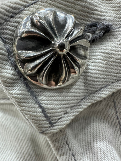 CHROME HEARTS VINTAGE RARE SILVER PATCHED VALENTINE DENIM