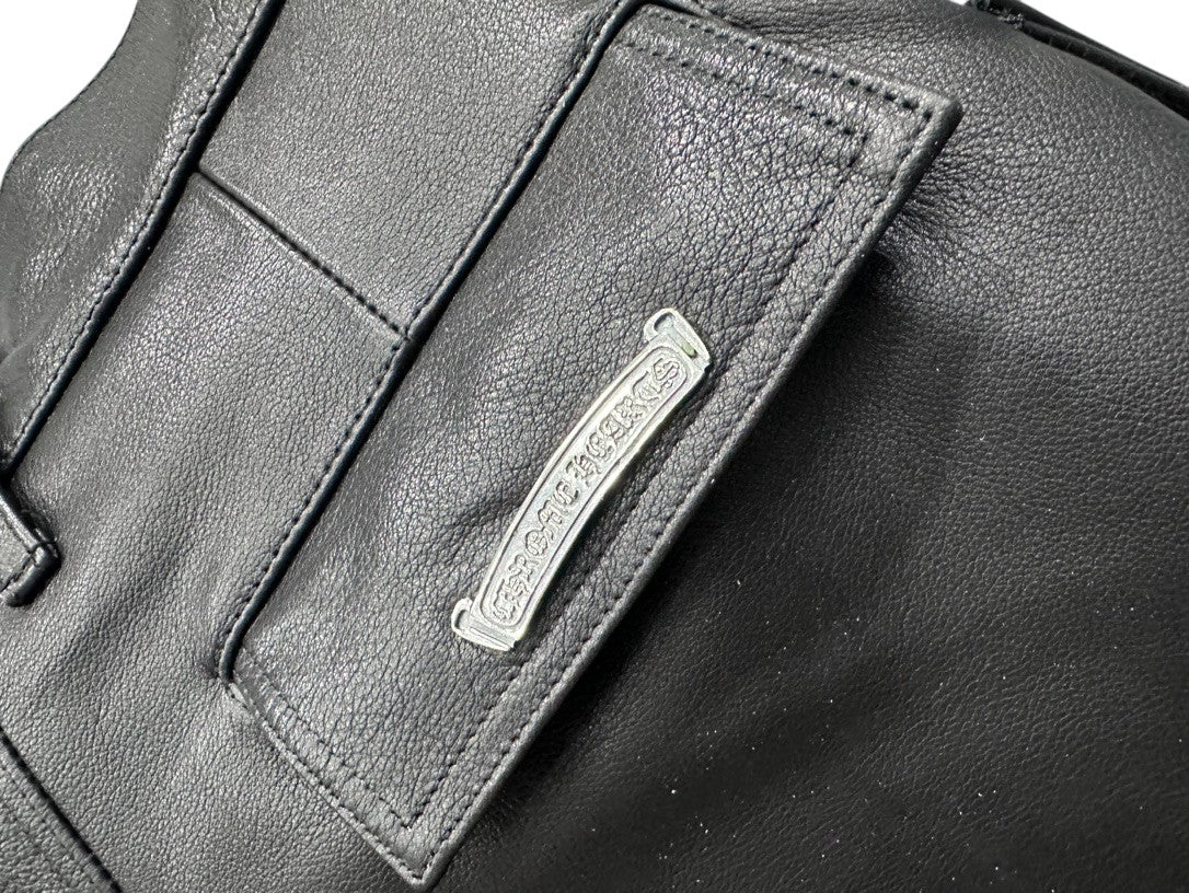 CHROME HEARTS LEATHER CARGO UTILITY PANTS SIZE 33
