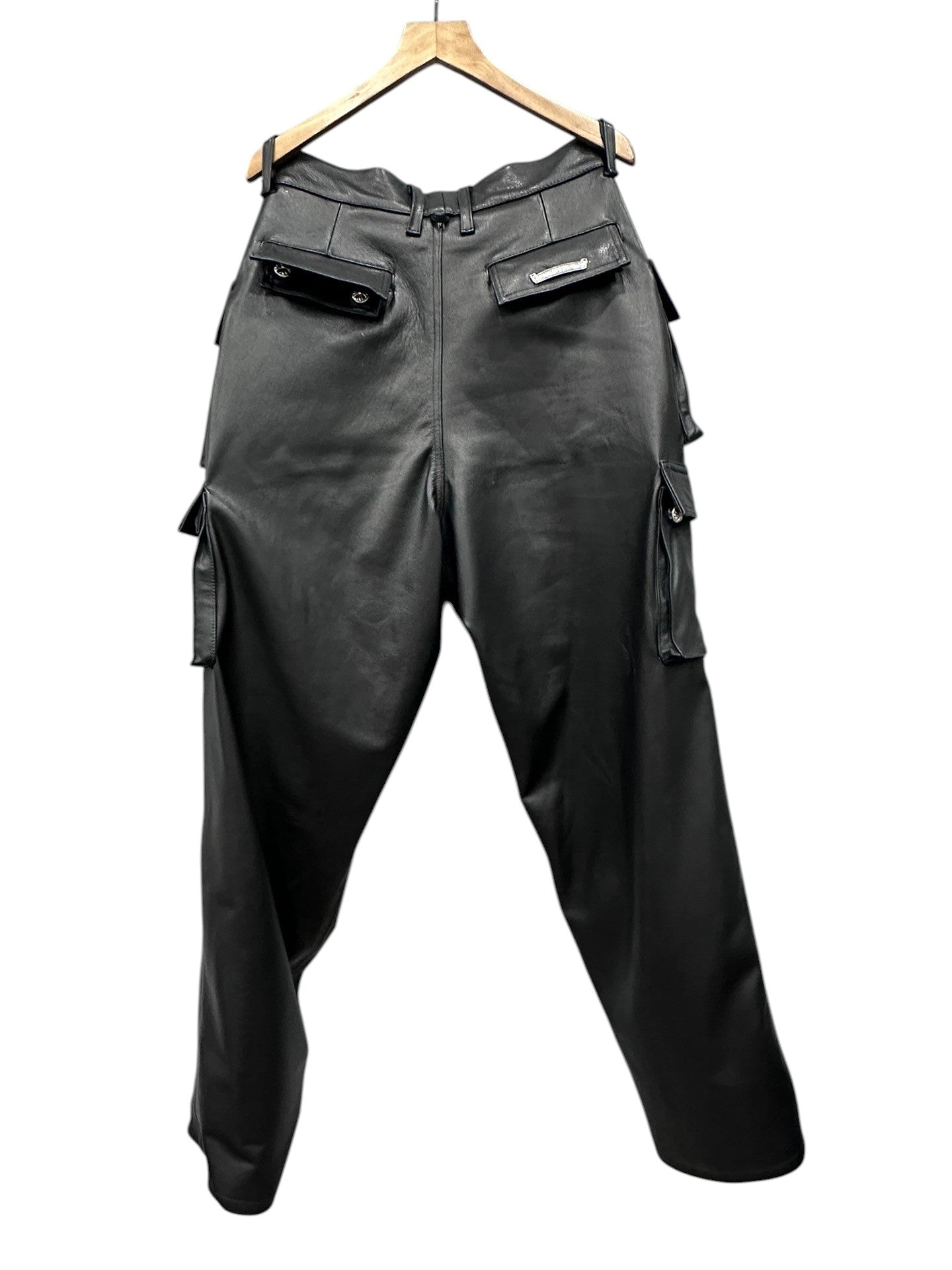 CHROME HEARTS LEATHER CARGO UTILITY PANTS SIZE 33