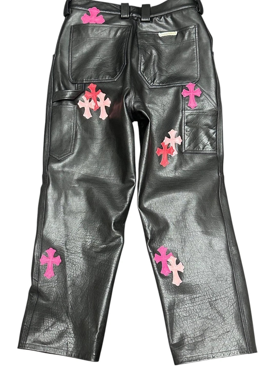 CHROME HEARTS LEATHER BIKER PANTS