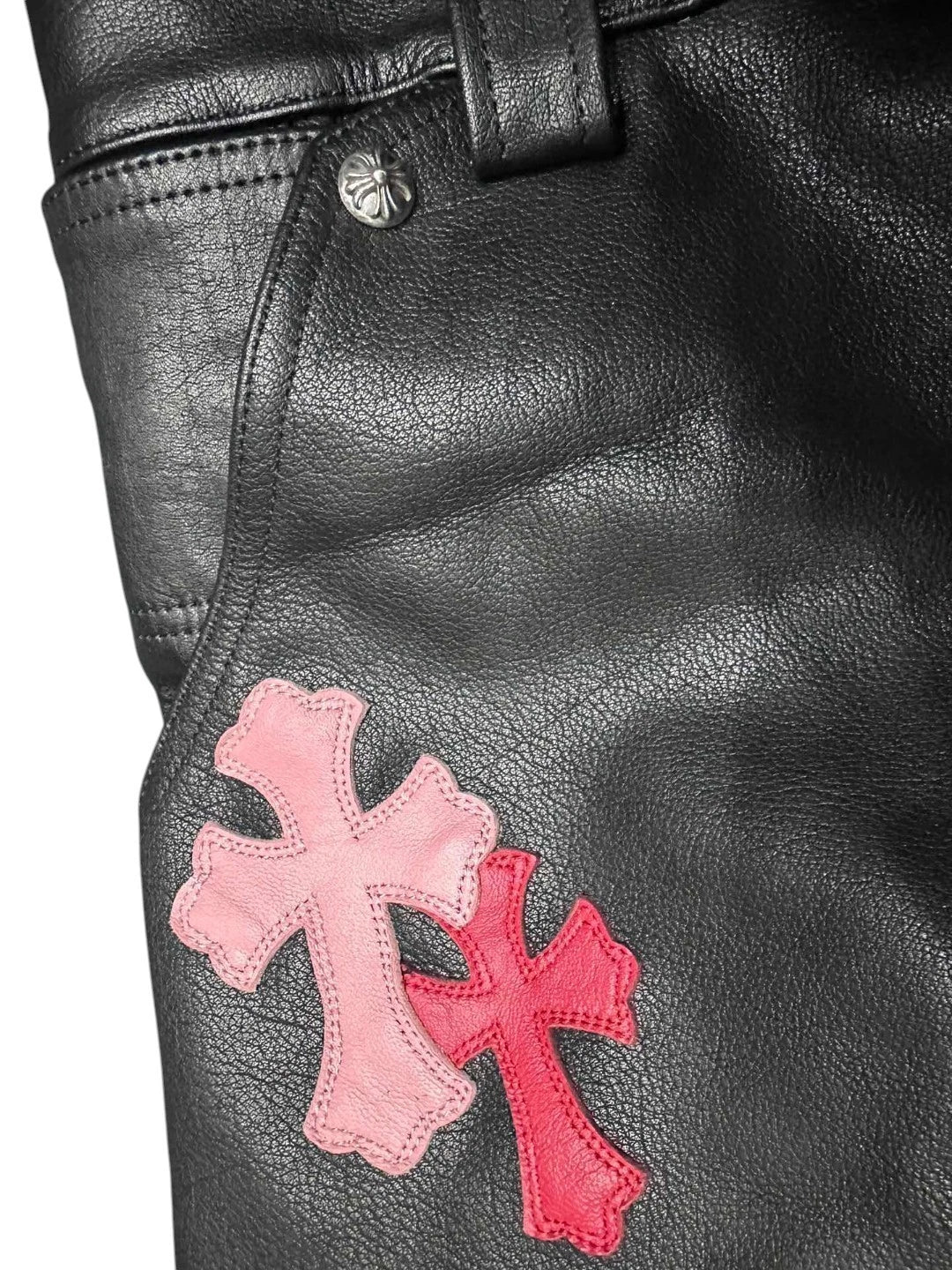 CHROME HEARTS LEATHER BIKER PANTS