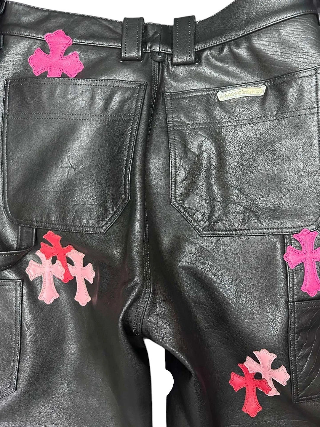 CHROME HEARTS LEATHER BIKER PANTS
