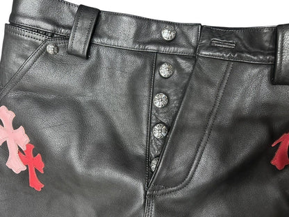 CHROME HEARTS LEATHER BIKER PANTS