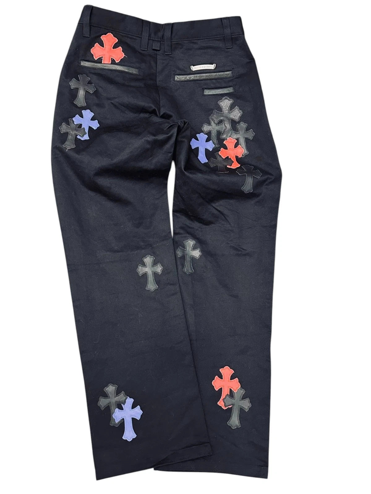 CHROME HEARTS BLACK CHINO PATCH PANTS