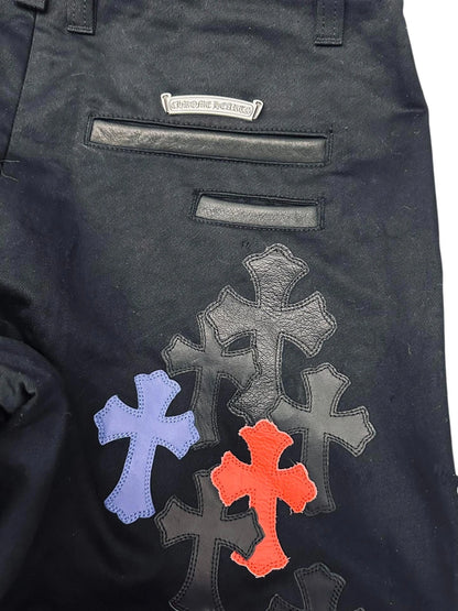 CHROME HEARTS BLACK CHINO PATCH PANTS